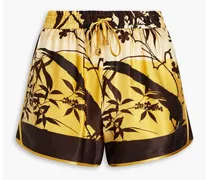 Alie printed silk shorts - Yellow