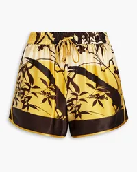 For Restless Sleepers Alie printed silk shorts - Yellow Yellow