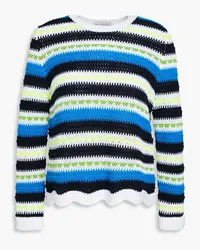 Autumn Cashmere Striped crochet-knit cotton sweater - Multicolor Multicolor