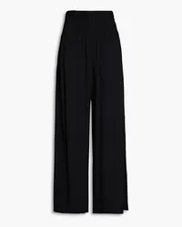 THREE GRACES Barbara gathered crepe wide-leg pants - Black Black