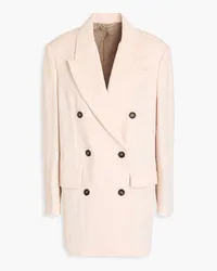 Brunello Cucinelli Double-breasted woven blazer - Pink Pink