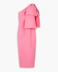 BERNADETTE Josselin one-shoulder bow-detailed taffeta midi dress - Pink Pink