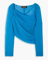 AHLUWALIA Asymmetric cloqué top - Blue Blue