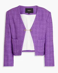 Maje Cropped cotton-tweed jacket - Purple Purple