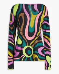 Emilio Pucci Printed jersey top - Black Black