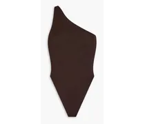 One-shoulder swimsuit - Brown