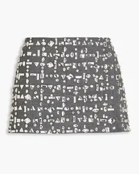 16ARLINGTON Minerva crystal-embellished crepe mini skirt - Gray Gray