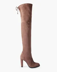 Stuart Weitzman Stretch-suede over-the-knee boots - Neutral Neutral