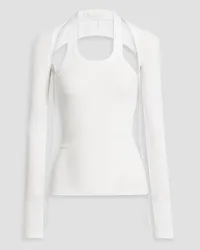 Dion Lee Convertible ribbed stretch-cotton jersey top - White White