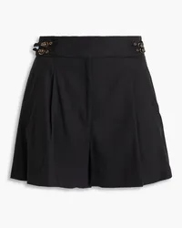 Veronica Beard Goodwin pleated linen-blend shorts - Black Black