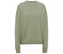 Embellished cashmere and wool-blend sweater - Green