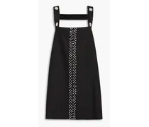 Nomi crystal-embellished twill mini dress - Black