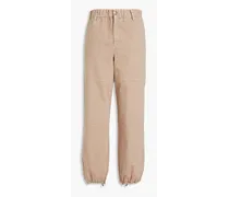 Bead-embellished high-rise tapered jeans - Neutral