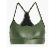 Slate Infinity two-tone cutout stretch sports bra - Green