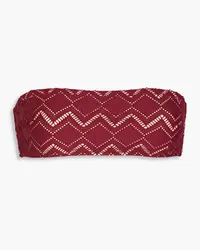 Zimmermann Pointelle-knit bandeau bikini top - Burgundy Burgundy