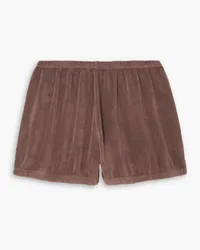 Suzie Kondi Hera cotton-blend terry shorts - Brown Brown