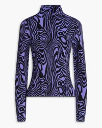 Moschino Jacquard-knit turtleneck sweater - Purple Purple