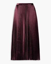 Ulla Johnson Rami pleated satin midi skirt - Burgundy Burgundy