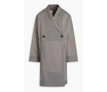Double-breasted ripstop coat - Gray