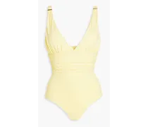 Panarea ruched swimsuit - Yellow