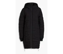 Quilted shell hooded coat - Black