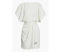 Nartav wrap-effect draped crepe mini dress - White