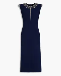 Jenny Packham Embellished crepe midi dress - Blue Blue