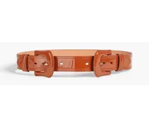 Patent-leather belt - Brown