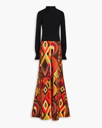 Emilio Pucci Printed stretch-crepe wide-leg jumpsuit - Black Black