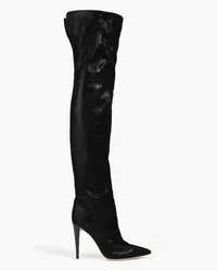 Gianvito Rossi Metallic suede thigh boots - Black Black