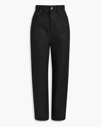 Totême Coated high-rise tapered jeans - Black Black