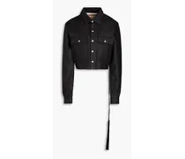 Cropped cotton jacket - Black