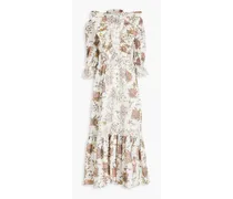 Ruffled floral-print cotton maxi dress - Multicolor