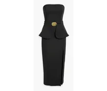 Navaeh strapless belted ponte midi dress - Black