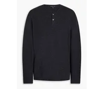 Mélange cashmere Henley sweater - Gray