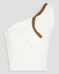 Jacquemus Aceno one-shoulder ribbed-knit top - White White