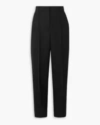 Totême Pleated woven straight-leg pants - Black Black