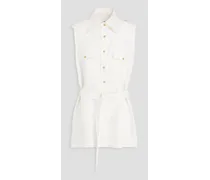 Aurora linen-twill vest - White