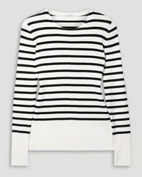 Lafayette148 Striped ribbed-knit sweater - White White