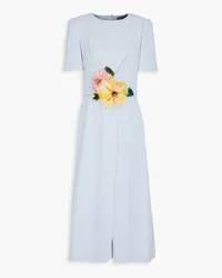 Dolce & Gabbana Floral-appliquéd crepe midi dress - Blue Blue