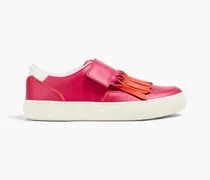 Fringed leather sneakers - Pink