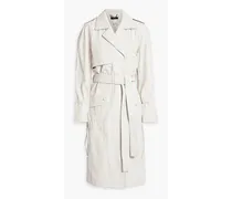 Leather trench coat - White