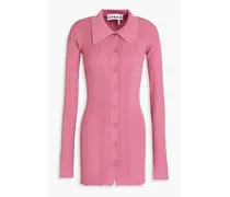 Ribbed-knit cardigan - Pink
