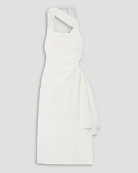 Jacquemus Abanada cutout draped wool-blend crepe midi dress - White White