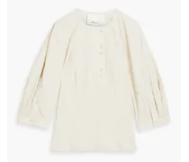 Cotton-blend poplin blouse - Gray