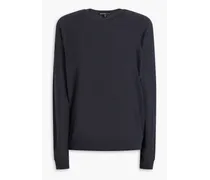 Pointelle-knit cashmere sweater - Blue