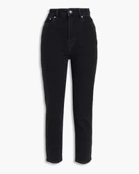 Ganni Cropped high-rise slim-leg jeans - Black Black