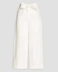 Vince Cotton and linen-blend chambray culottes - White White