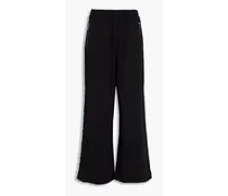 Crystal-embellished French cotton-terry track pants - Black