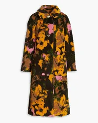 REJINA PYO Floral-print faux shearling coat - Yellow Yellow